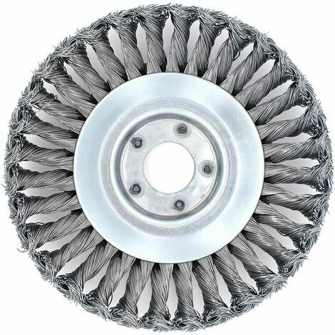 Tête de débroussailleuse, brosse de roue en fil d'acier nouée, tête de désherbage de rechange, plateau de désherbage pour zone envahie, herbe dans les coins, mousse, jardin, pelouse - Diamètre d'alésa