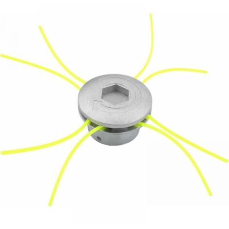 Tête de Débroussailleuse Universelle, Tête de Coupe-Bordure Aluminium à Fil Accessoire de Débroussailleuse avec 4 Lignes pour Tondeuse à Gazon, 72 x 44,5 mm