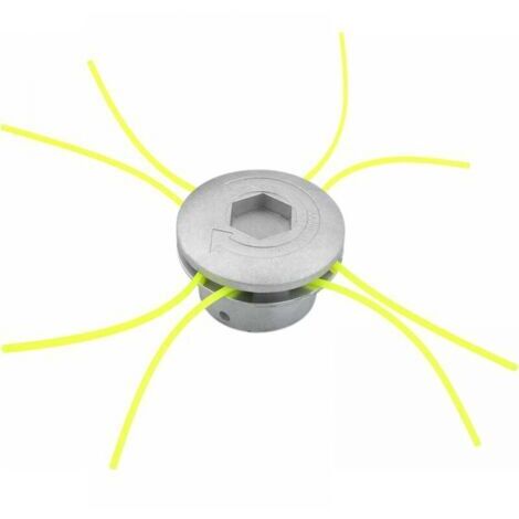 Tête de Débroussailleuse Universelle, Tête de Coupe-Bordure Aluminium à Fil Accessoire de Débroussailleuse avec 4 Lignes pour Tondeuse à Gazon, 72 x 44,5 mm