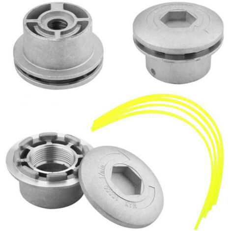 Tête de Débroussailleuse Universelle, Tête de Coupe-Bordure Aluminium à Fil Accessoire de Débroussailleuse avec 4 Lignes pour Tondeuse à Gazon