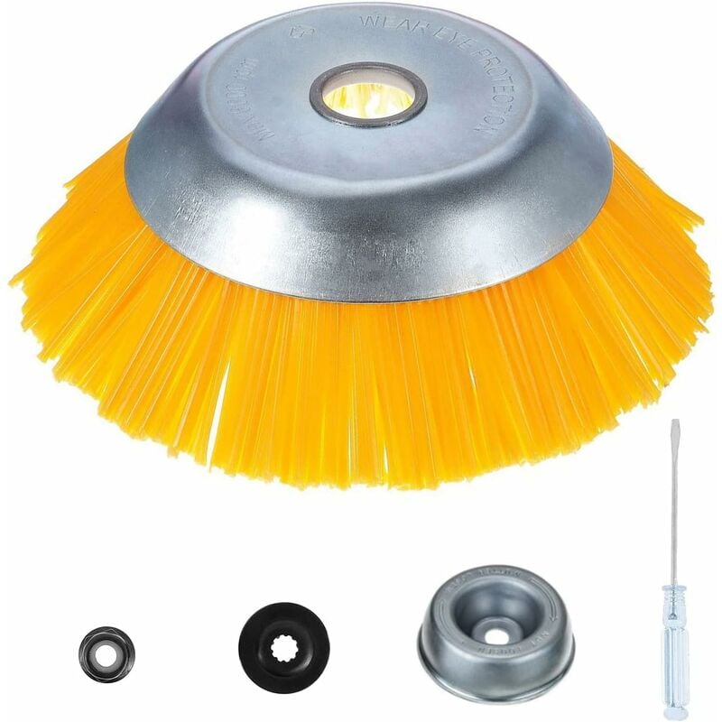 Tonchean - Tête de débroussailleuse,Brosse Desherbage Debroussailleuse 8 Pouce, Tete Brosse Désherbage en nylon, Tête de Désherbage Rotative Ronde,