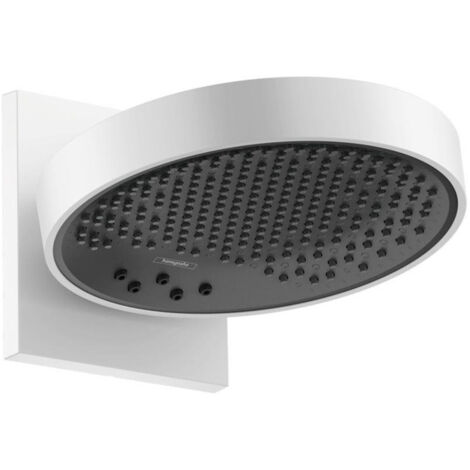 tête de douche 250 3jetavec bras de douche EcoSmart blanc mat