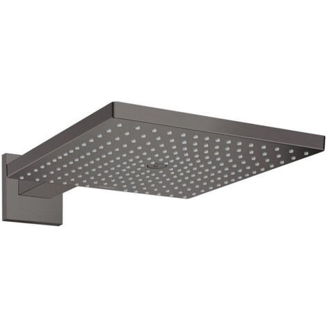 tête de douche 300 Air 1jetavec bras de douche 390 mm noir chromé brossé
