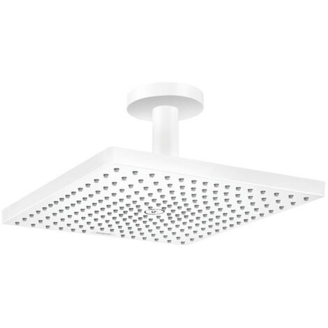 tête de douche 300 Air 1jetavec raccordement plafond 100 mm blanc mat
