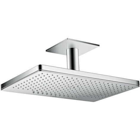 tête de douche 460 x 300 2jetavec raccord plafond 100mm, rosace carrée chroméé