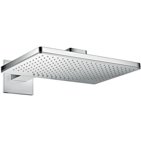 tête de douche 460x300 2jetavec bras de douche 450mm, rosace carré chroméé