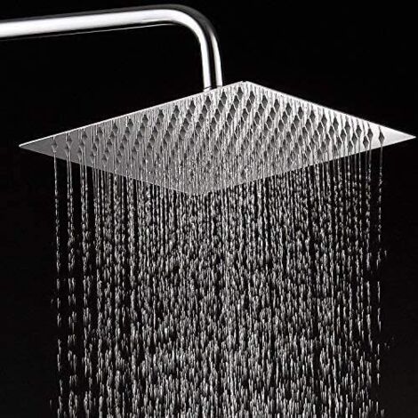 Tête de Douche Acier Inoxydable 304 Pommeau de Douche Economie d'Eau et Haute Pression pour Salle de Bain (25cm Carrée)
