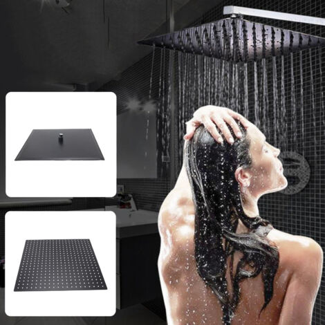 Tête de douche carrée 20" ajustable 360° inox haute pression SUS201