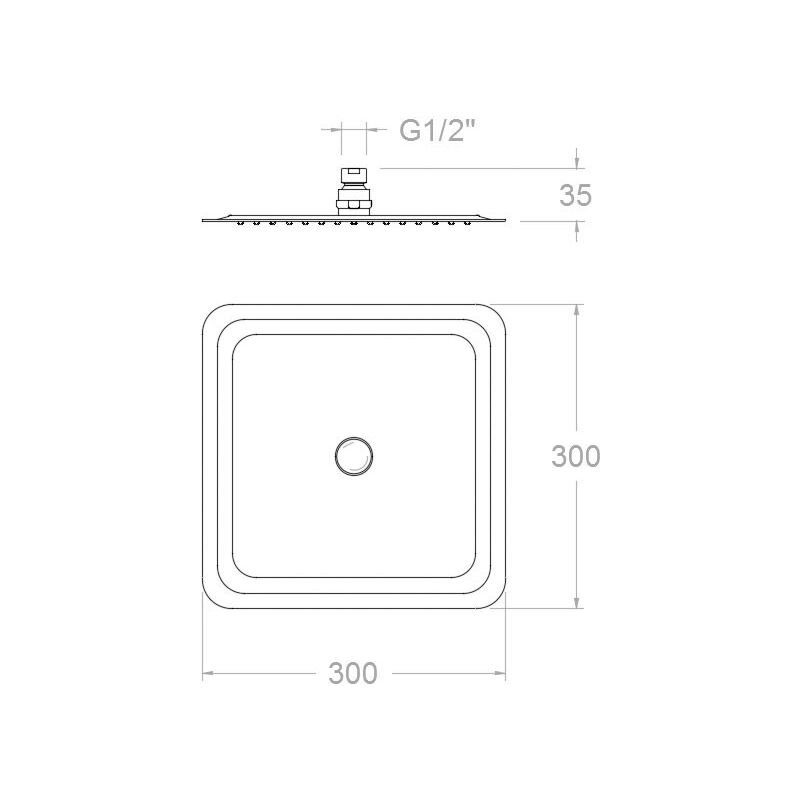 Tête de douche carrée en métal 300 mm - GROHE