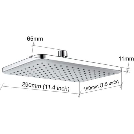 Tête de Douche en Acier Inoxydable Chute d'Eau, Douche Pluie Plafond à Effet Pluie, Pommeau de Douche Fixes et Haute Pression pour Salle de Bain