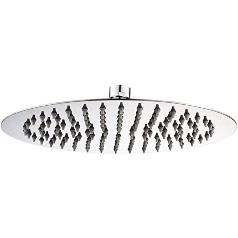 Fei Yu - Tete de Douche Inox - Pommeau de Douche Ronde 20CM, Tete de Douche Pluie Universelle Filetage 1/2 Pouce, Rotatif 360°, Inclinable 30°,