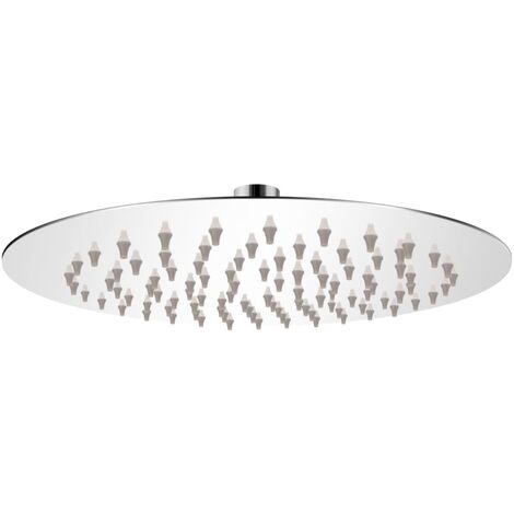Tête de douche plongeante Support de douchette ronde en acier inoxydable 20 cm - Luxueux Chic-131377