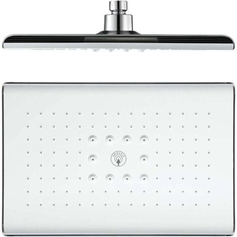 Tête de Douche, Rectangle Pommeau Douche Fixes ABS Tête de Douche Pluie Economie d'eau Haute Pression Pomme de Douche Pluie, G1/2" Connexion,Blanc