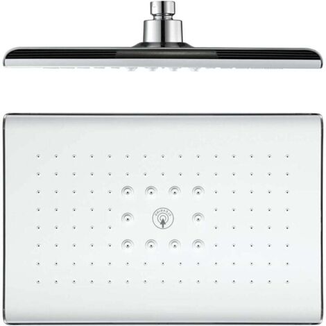Tête de Douche, Rectangle Pommeau Douche Fixes ABS Tête de Douche Pluie Economie d'eau Haute Pression Pomme de Douche Pluie, G1/2" Connexion,Blanc