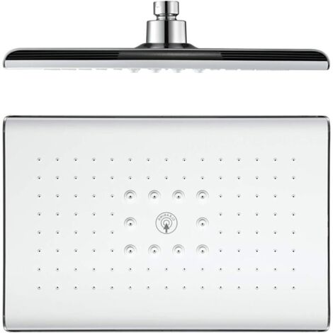 Tête de Douche, Rectangle Pommeau Douche Fixes ABS Tête de Douche Pluie Economie d'eau Haute Pression Pomme de Douche Pluie, G1/2" Connexion,Blanc