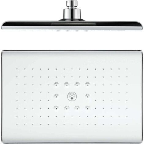 Tête de Douche, Rectangle Pommeau Douche Fixes ABS Tête de Douche Pluie Economie d'eau Haute Pression Pomme de Douche Pluie, G1/2" Connexion,Blanc