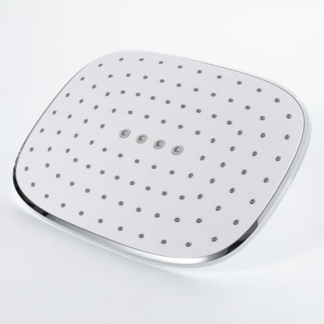 Tête de Douche, Rectangle Pommeau Douche Fixes Blanc ABS Tête de Douche Pluie Economie d'eau Haute Pression Pomme de Douche Pluie, G1/2" Connexion, 260×195 mm
