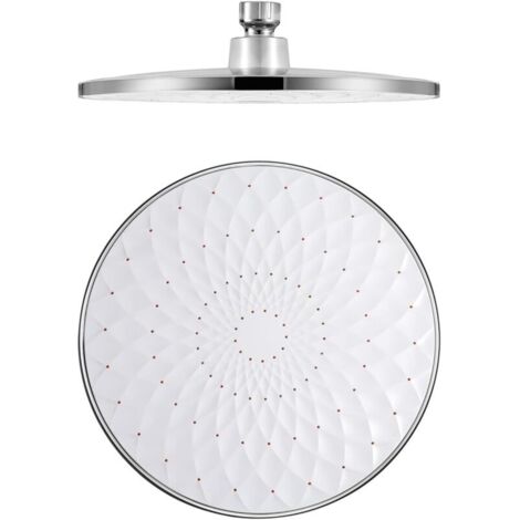 Tête de Douche,Ronde 9 Pouces Pommeau Douche Fixes ABS Tête de Douche Pluie Economie d'eau Haute Pression Pomme de Douche Pluie, G1/2" Connexion
