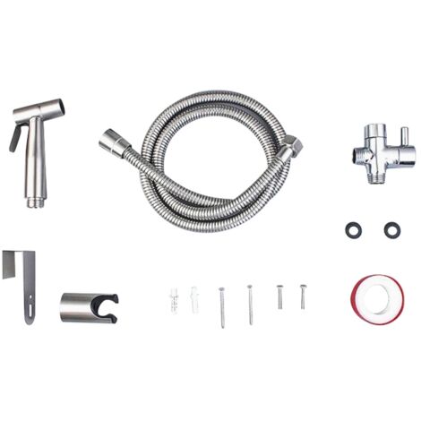 Tête de douchette en acier inoxydable pour bidet, kit de nettoyage WC avec raccord 1/2 UE