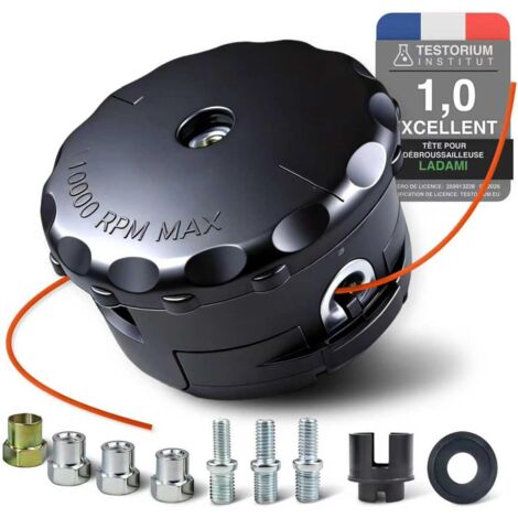 Tête de faucheuse, tête fil pour débroussailleuse - Accessoire avec système Tap & Go M10x1,25 Bobine taille-haie universelle