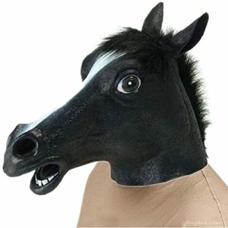 Tête de Licorne Masque Latex Cheval pour Costume Déguisement Fête Halloween, Effrayant Adulte Licorne Tête Latex Masque En Caoutchouc
