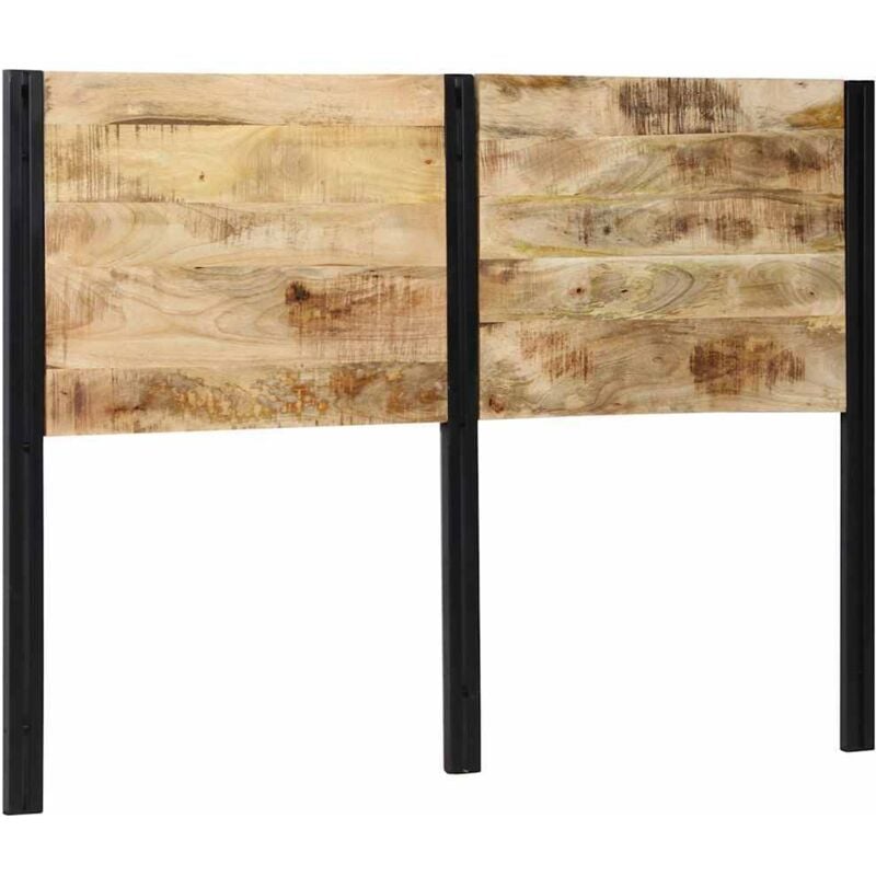 vidaXL Tête de lit 140 cm bois massif manguier et fer