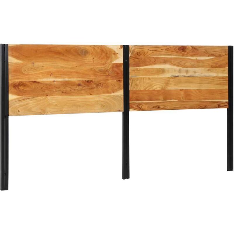 Tête de lit 200 cm bois massif d'acacia et fer - Vidaxl