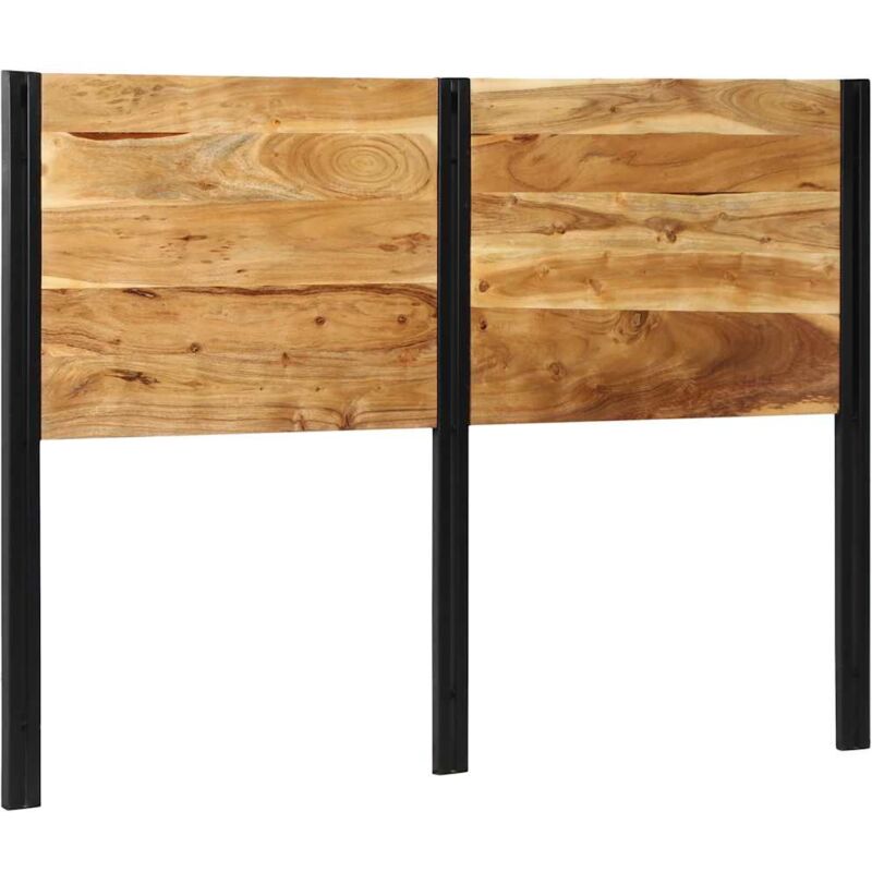 Tête de lit 140 cm bois massif d'acacia et fer - Vidaxl