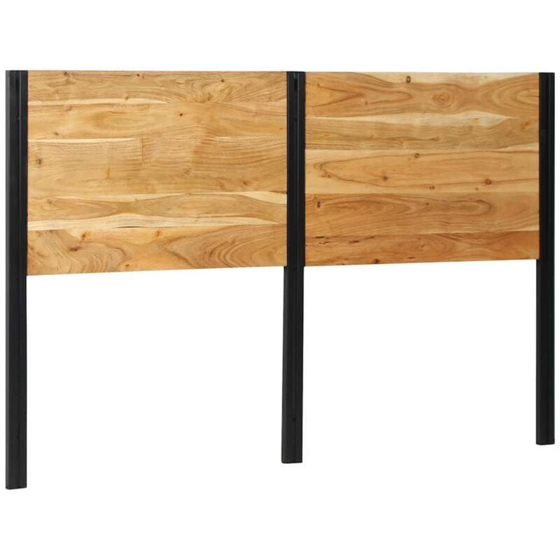 Tête de lit 160 cm bois massif d'acacia et fer - Vidaxl
