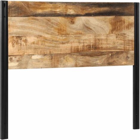 Tête de lit 120 cm bois massif manguier et fer