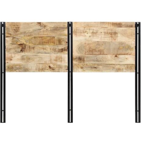 Tête de lit 140 cm bois massif manguier et fer