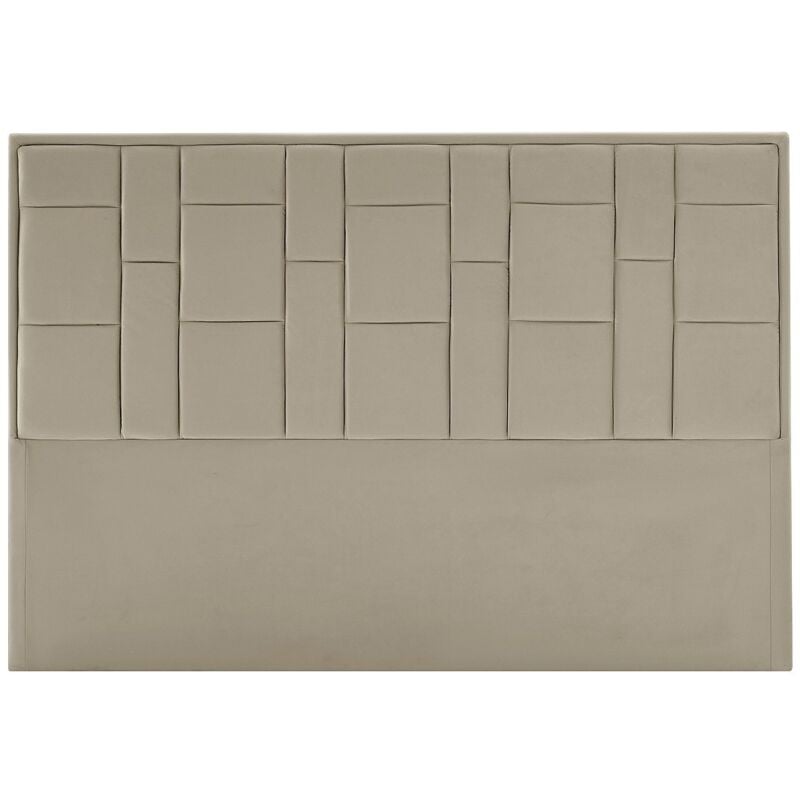 Tête de lit 140 cm - Velours - Taupe - hermine