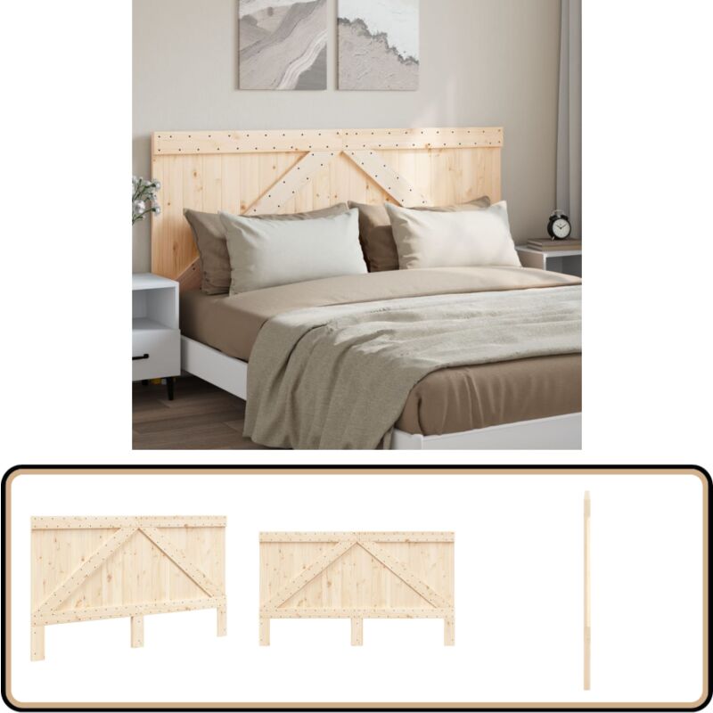 Tête de lit 180x104 cm bois massif de pin - Tête De Lit Bois - Tête De Lit Rustique - Tête De Lit Design - Chambre À Coucher - Meuble Bois