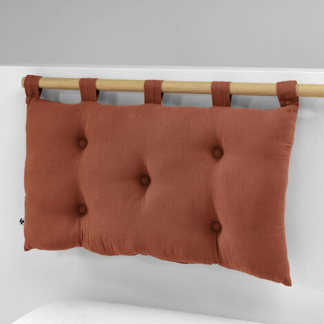 Tête de lit 5 boutons avec passants Gaze de coton 50 x 80 cm - Orange