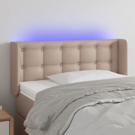 Tête de lit à LED  Armoire de tête de lit Cappuccino 103x16x78/88 cm Similicuir 82274