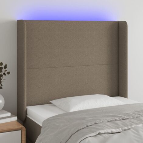 Tête de lit à LED  Armoire de tête de lit Taupe 103x16x118/128 cm Tissu 30605
