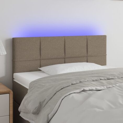 Tête de lit à LED  Armoire de tête de lit Taupe 80x5x78/88 cm Tissu 98305