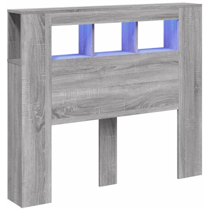 Vidaxl - Tête de lit à led sonoma gris 120x18,5x103,5 cm bois ingénierie