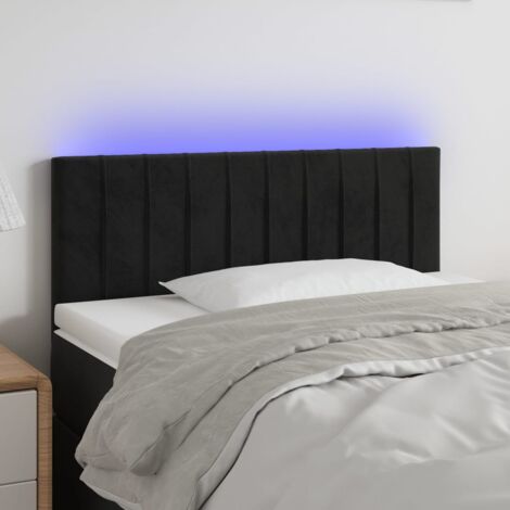 Tête de lit à LED Noir 80x5x78-88 Velours