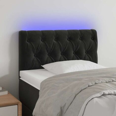 Tête de lit à LED Noir 80x7x78/88 cm Velours vidaXL