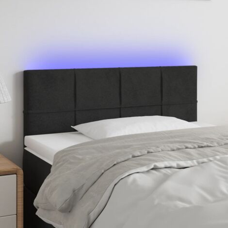 Tête de lit à LED Noir 90x5x78-88 Velours