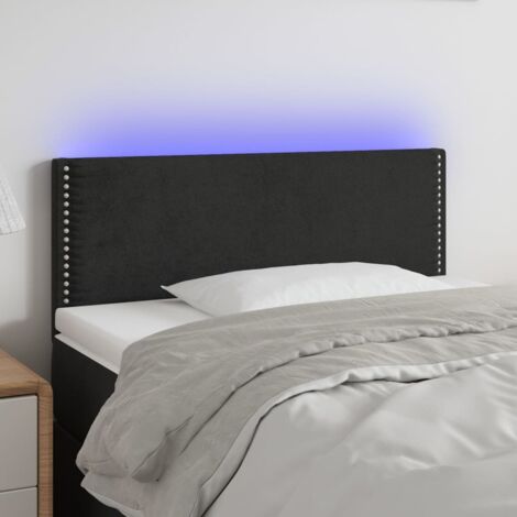 Tête de lit à LED-Panneau de lit avec lumière LED Noir 100x5x78/88 cm Velours 810719