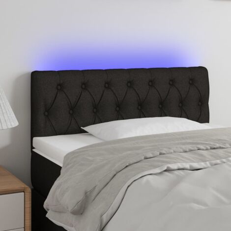 Tête de lit à LED-Panneau de lit avec lumière LED Noir 100x7x78/88 cm Tissu 840284
