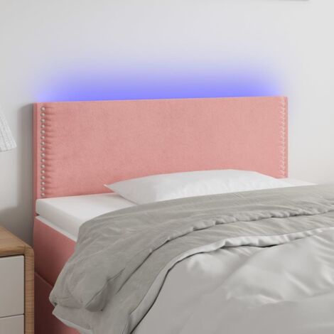 Tête de lit à LED-Panneau de lit avec lumière LED Rose 100x5x78/88 cm Velours 520606
