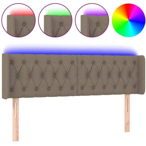 Tête de lit à LED Taupe 147x16x78/88 cm Tissu