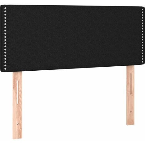 Tête de lit accessoire couchage chambre à coucher meuble 100 x 5 x 78/88 cm tissu noir TDL0202394