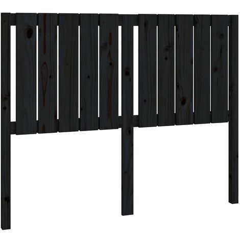 Tête de lit accessoire couchage chambre à coucher meuble 125,5 x 4 x 100 cm bois de pin noir TDL0202344