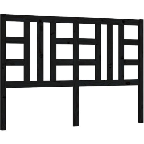 Tête de lit accessoire couchage chambre à coucher meuble 146 x 4 x 100 cm bois de pin noir TDL0202277