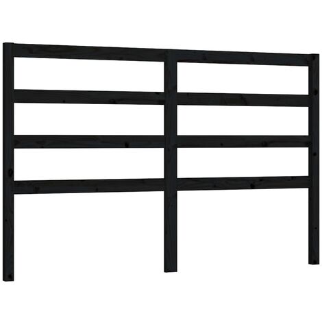 Tête de lit accessoire couchage chambre à coucher meuble 146 x 4 x 100 cm bois de pin noir TDL0202282