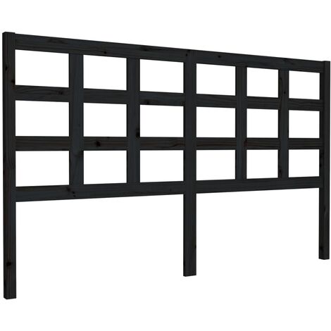 Tête de lit accessoire couchage chambre à coucher meuble 165,5 x 4 x 100 cm bois de pin noir TDL0202223